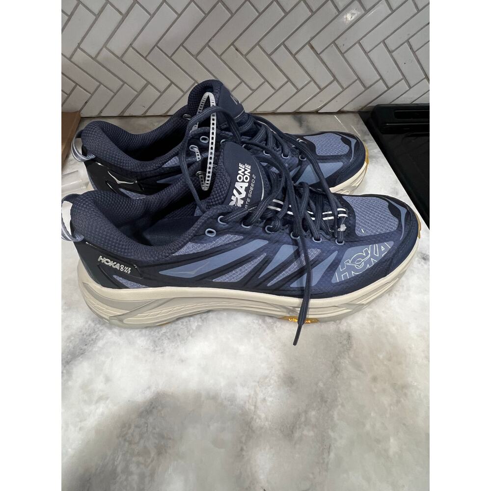 Hoka One One Mafate Speed 2 Men’s US 12 Blue Trail Running Shoes Vibram Megagrip